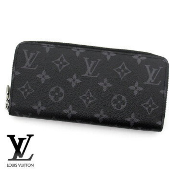 Louis Vuitton Monogram Eclipse Black Zippy Wallet Zipper Coin - Picture 1 of 3